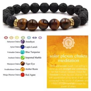 Tiger’s Eye Lava Bead Chakra Bracelet